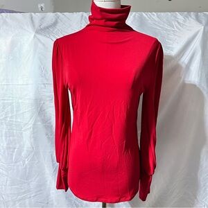 NY&C 7th Avenue Red Turtleneck Stretch Top Long Sleeve Women’s XS